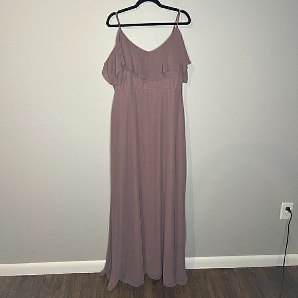 Birdy Grey Jane Convertible Cold Shoulder dress - Chiffon Dark Mauve - Picture 2 of 7